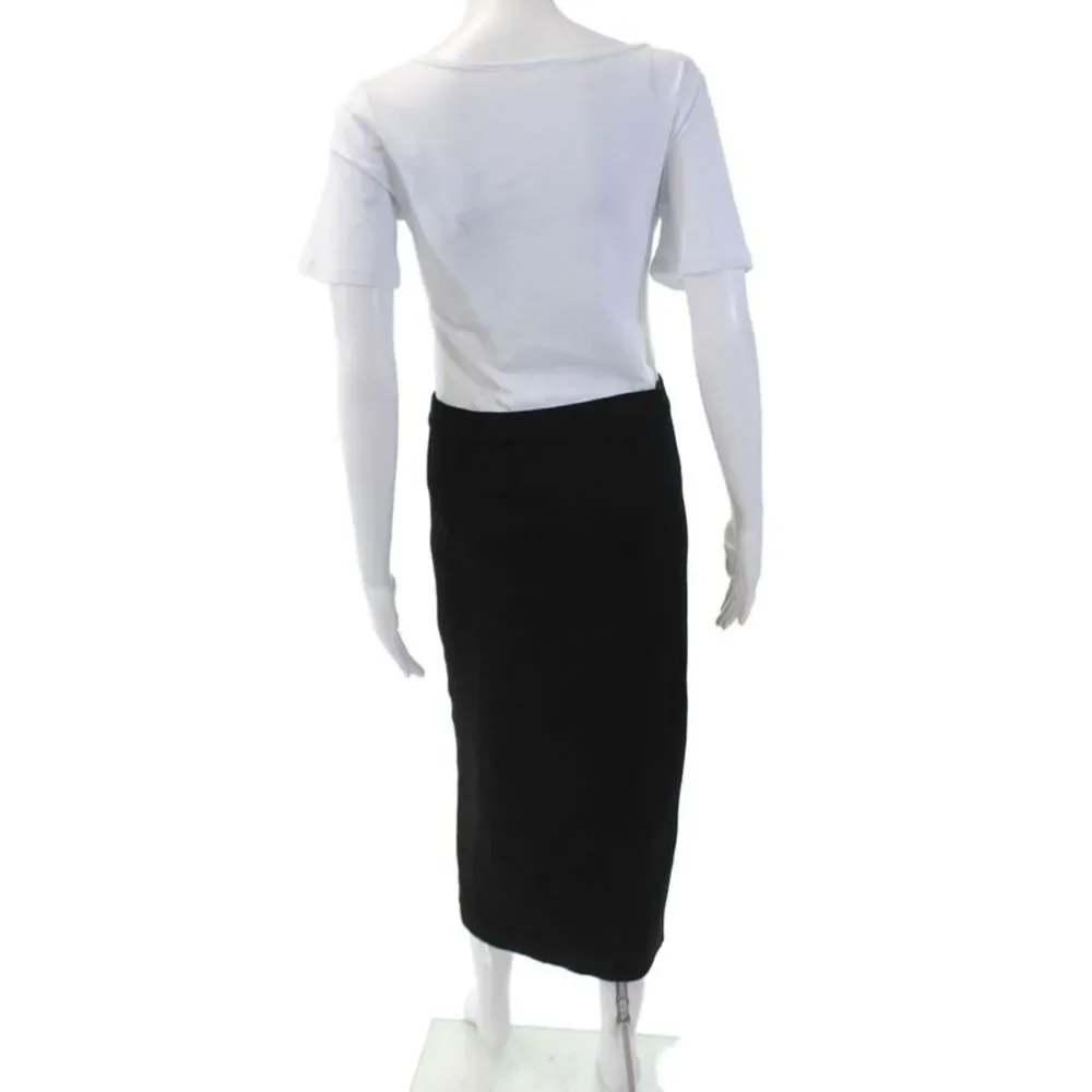 Gianni Bini Womens Pull On Front Slit Stretch Simone Skirt Black Size Large